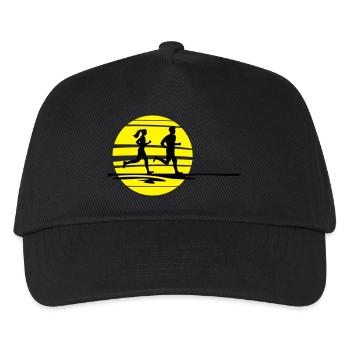 Sport - Jogger Sonne - Kinder Basecap - Schwarz - Vorne