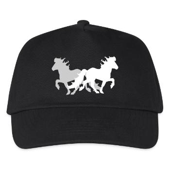 2 Icelandic Horses Elegant Tölt Ladies Girls Kids - Kids’ Baseball Cap - black - Front