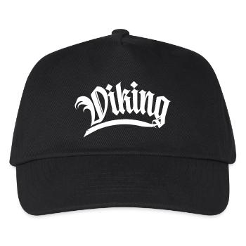 viking wikinger thor hammer odin boot barber bart - Kinder Basecap - Schwarz - Vorne
