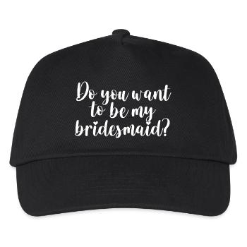 Brautjungfer Frage Hochzeit Bridesmaid Geschenk - Kinder Basecap - Schwarz - Vorne