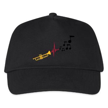 Notes Heartbeat Trumpet - Kids’ Baseball Cap - black - Front