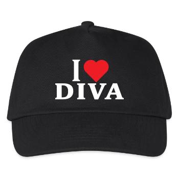 t-shirt J’adore Diva t-shirt idée cadeau - Casquette de baseball Enfant - noir - Devant