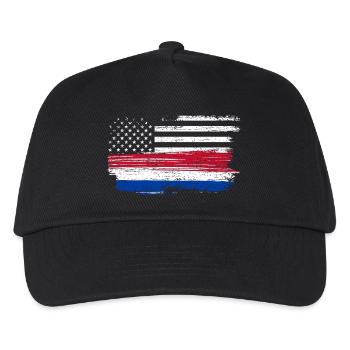 Grunge Flagge Pinselstrich Americana - Kinder Basecap - Schwarz - Vorne