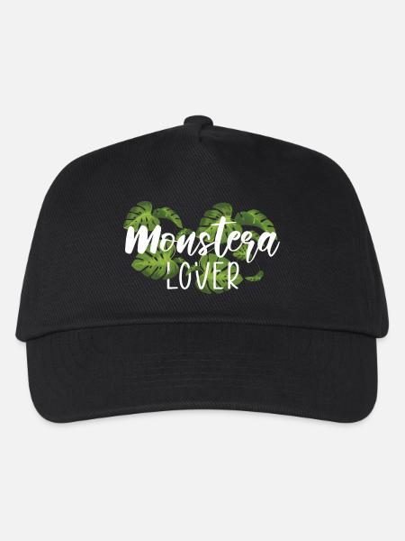 Monstera Lover Tropische Pflanzen Geschenk - Kinder Basecap - Schwarz