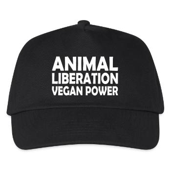 animal liberation Vegan power - Kinder Basecap - Schwarz - Vorne