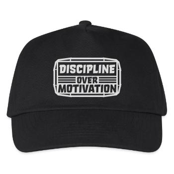 discipline over motivation quote - Kids’ Baseball Cap - black - Front