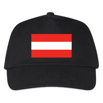 Österreich national Flagge - Kinder Basecap - Schwarz - Vorne