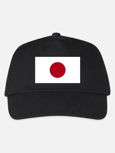 Japan National Flagge - Kinder Basecap - Schwarz
