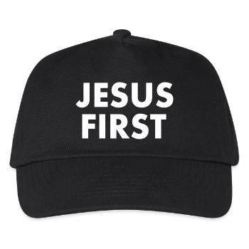 Jesus first - Kids’ Baseball Cap - black - Front