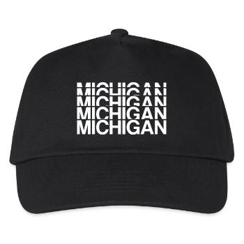 Michigan Raster Blockdesign - Kinder Basecap - Schwarz - Vorne