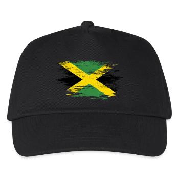 Jamaika Flagge used - Kinder Basecap - Schwarz - Vorne