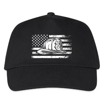 Patriotic Cap on Distressed Flag - Kids’ Baseball Cap - black - Front