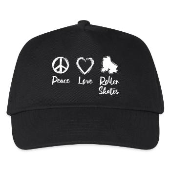 Peace Love Roller Skates - Casquette de baseball Enfant - noir - Devant