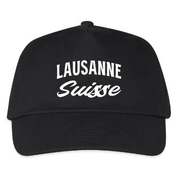 Lausanne Suisse Script - Casquette de baseball Enfant - noir - Devant