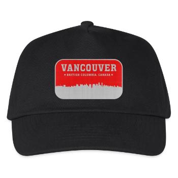 Vancouver Skyline Retro Rot - Kinder Basecap - Schwarz - Vorne