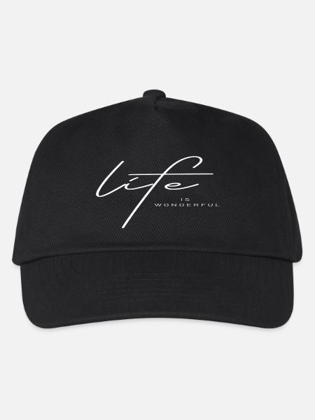 Spruch - Life is wonderful - Kinder Basecap - Schwarz