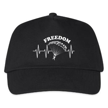 Freedom parachute freedom free icon heartbeat - Kids’ Baseball Cap - black - Front