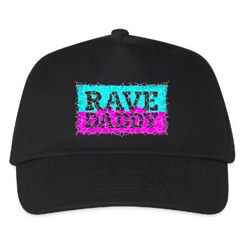 Rave Daddy EDM Techno Musik Raver Party Festival - Kinder Basecap - Schwarz - Vorne