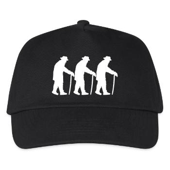 Drei Opas Rentner Alter Männer Team Silhouette - Kinder Basecap - Schwarz - Vorne