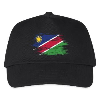 Namibia Flagge used - Kinder Basecap - Schwarz - Vorne