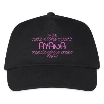 First name Ayana - Kids’ Baseball Cap - black - Front