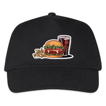 HAMBURGER FAST FOOD SNACK BUN BURGER - Kids’ Baseball Cap - black - Front