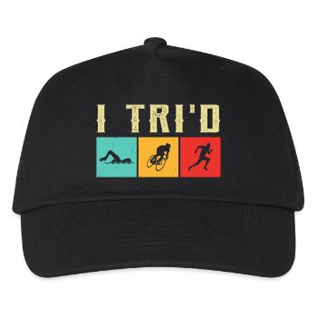 Triathlon-Anzug - Triathlet im Training - Kinder Basecap - Schwarz - Vorne