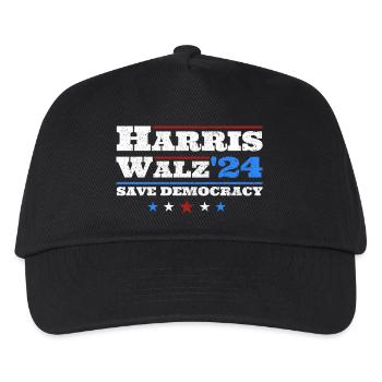 Kamala Harris & Tim Walz 2024 Support Vintage - Kinder Basecap - Schwarz - Vorne