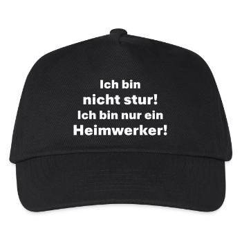 Ich bin nicht stur ich bin Heimwerker - Kinder Basecap - Schwarz - Vorne