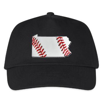 Baseball in der Pennsylvania State Landkarte - Kinder Basecap - Schwarz - Vorne