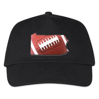 Football in der Pennsylvania State Landkarte - Kinder Basecap - Schwarz - Vorne