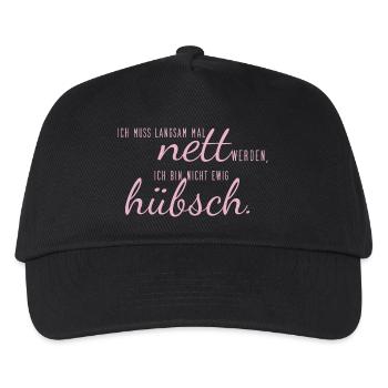 sprüche nett hübsch - Kinder Basecap - Schwarz - Vorne