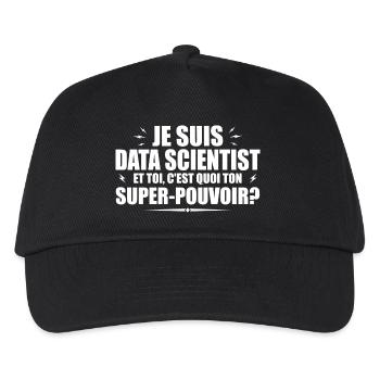 Ich bin Data Scientist. Deine Superkraft? - Kinder Basecap - Schwarz - Vorne
