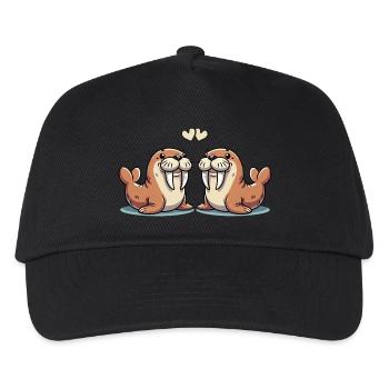 seehund love - Kinder Basecap - Schwarz - Vorne