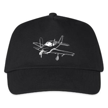 Propeller Plane Lineart - Kids’ Baseball Cap - black - Front