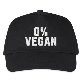 0% Veganer - Kinder Basecap - Schwarz - Vorne