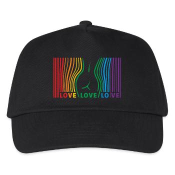 LOVE LOVE LOVE - Kinder Basecap - Schwarz - Vorne