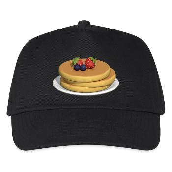 Pfannkuchen-Stapel mit Beeren - Kinder Basecap - Schwarz - Vorne