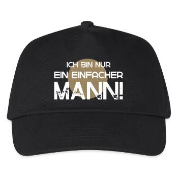Ich bin nur ein einfacher Mann - Kinder Basecap - Schwarz - Vorne
