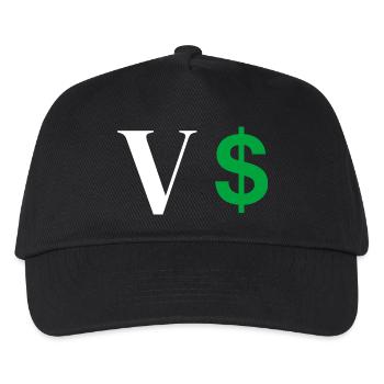 Buchstabe v Dollar - Kinder Basecap - Schwarz - Vorne