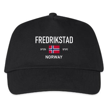 Fredrikstad - Norway - Coordinates - Flag - Kids’ Baseball Cap - black - Front