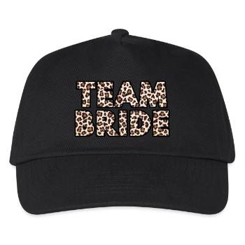Team Braut Leopard - Kinder Basecap - Schwarz - Vorne
