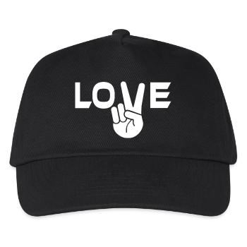 Love victory sign hand - Kids’ Baseball Cap - black - Front
