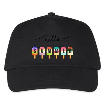 Hallo Sommer - Kinder Basecap - Schwarz - Vorne