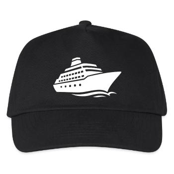 Minimalistische Kreuzfahrtschiff Silhouette Urlaub - Kinder Basecap - Schwarz - Vorne