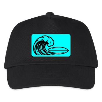 Surfboard Wave - Kids’ Baseball Cap - black - Front