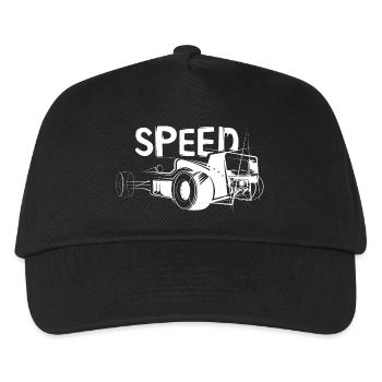 Speed Formula Auto - Rennsport Illustration - Kinder Basecap - Schwarz - Vorne