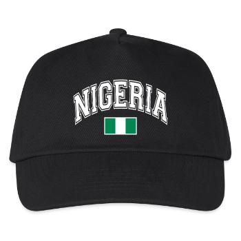 Nigeria Flagge - Kinder Basecap - Schwarz - Vorne