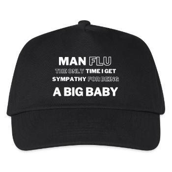 Mann Grippe Big Baby Zitat T-Shirt - Kinder Basecap - Schwarz - Vorne