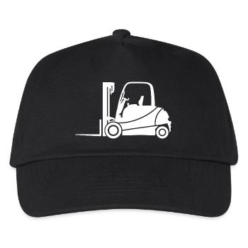 Forklift Silhouette: Transport & Forklift Driver - Kids’ Baseball Cap - black - Front